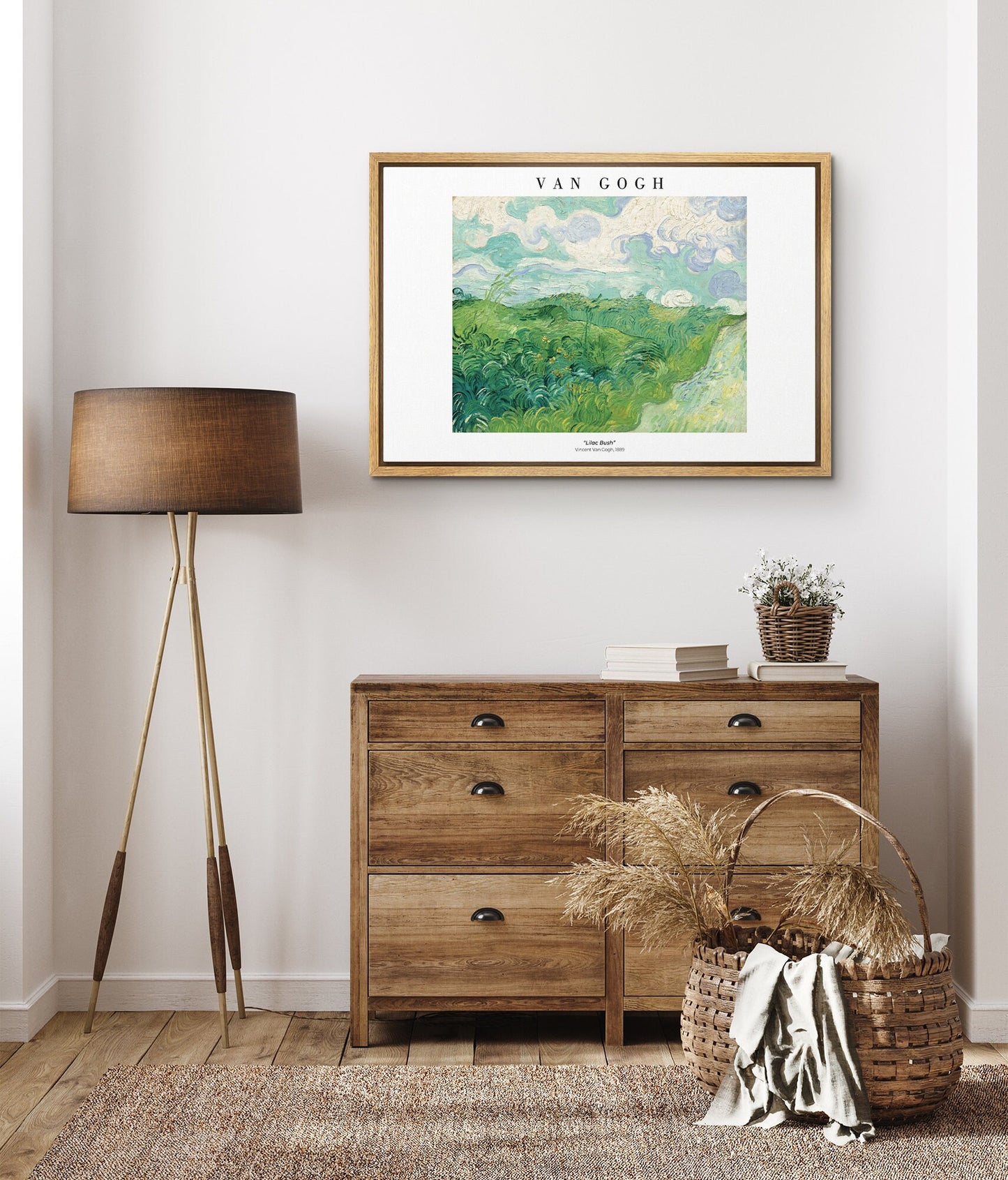 EasySuger Van Gogh Wall Art | Evening Landscape with Rising Moon | Framed Canvas Wall Art for living room and bedroom VG-11