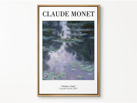 EasySuger Claude Monet Wall Art | Water Lilies by Monet | Framed Canvas Wall Art with hanging kit