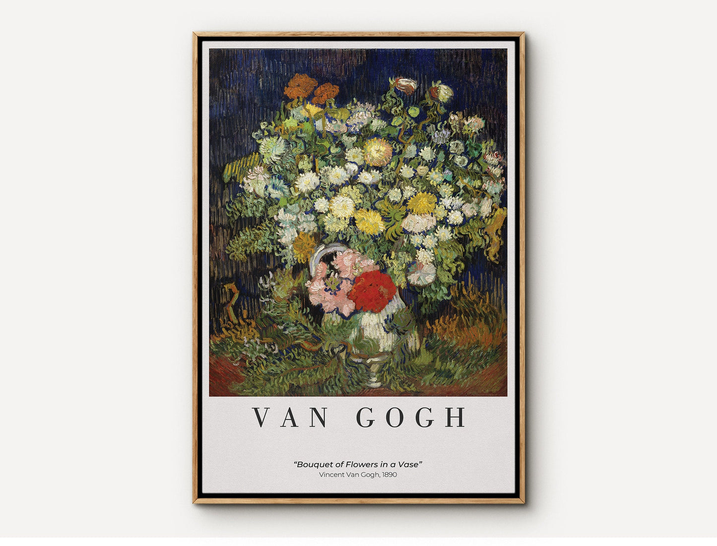 EasySuger Van Gogh Wall Art | Bouquet of Flowers in a Vase | Framed Canvas Wall Art for living room and bedroom