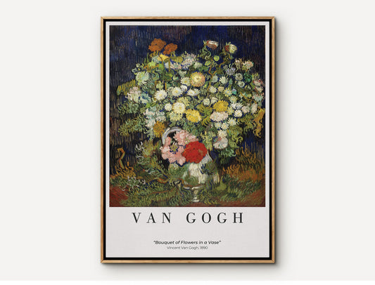 EasySuger Van Gogh Wall Art | Bouquet of Flowers in a Vase | Framed Canvas Wall Art for living room and bedroom