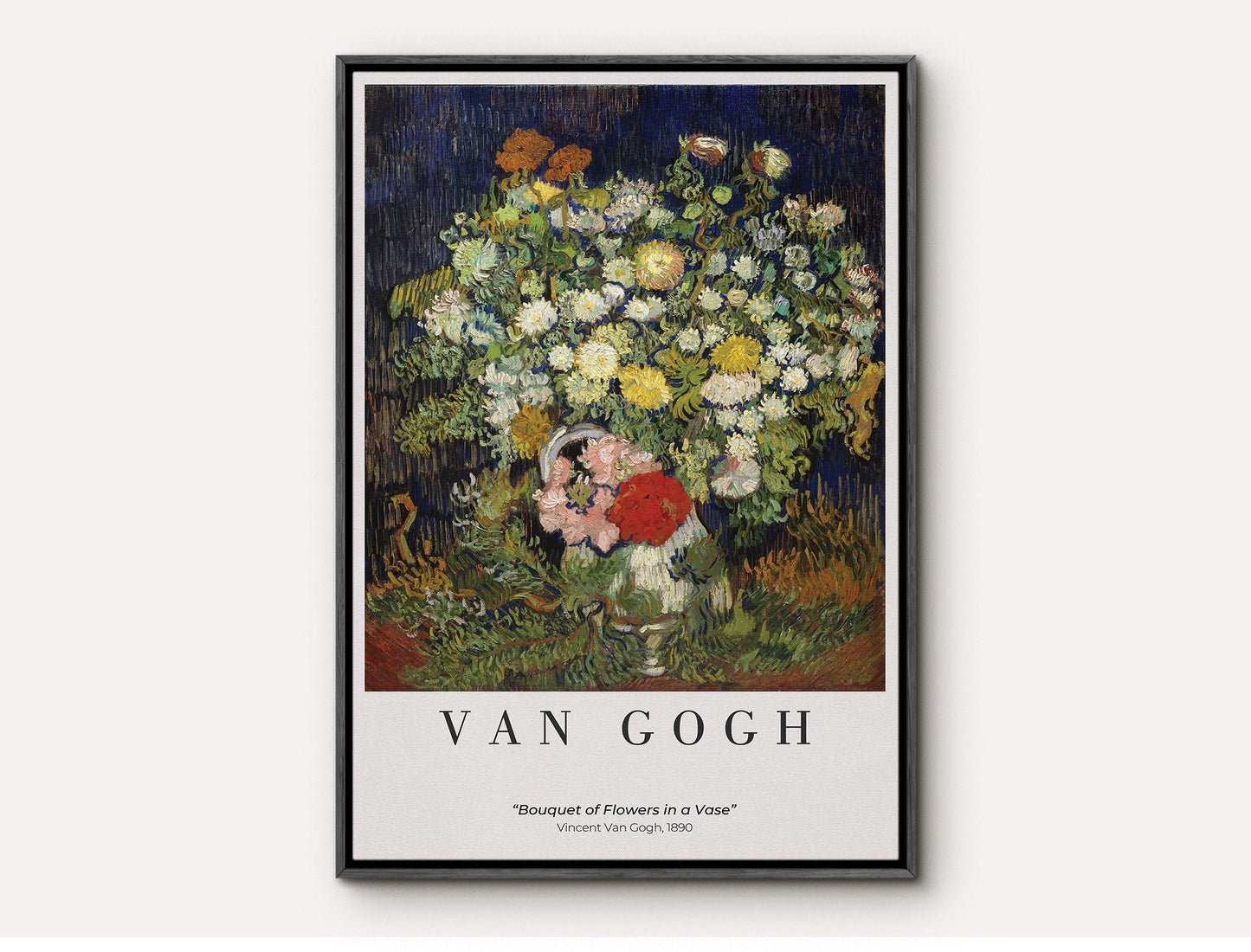 EasySuger Van Gogh Wall Art | Bouquet of Flowers in a Vase | Framed Canvas Wall Art for living room and bedroom