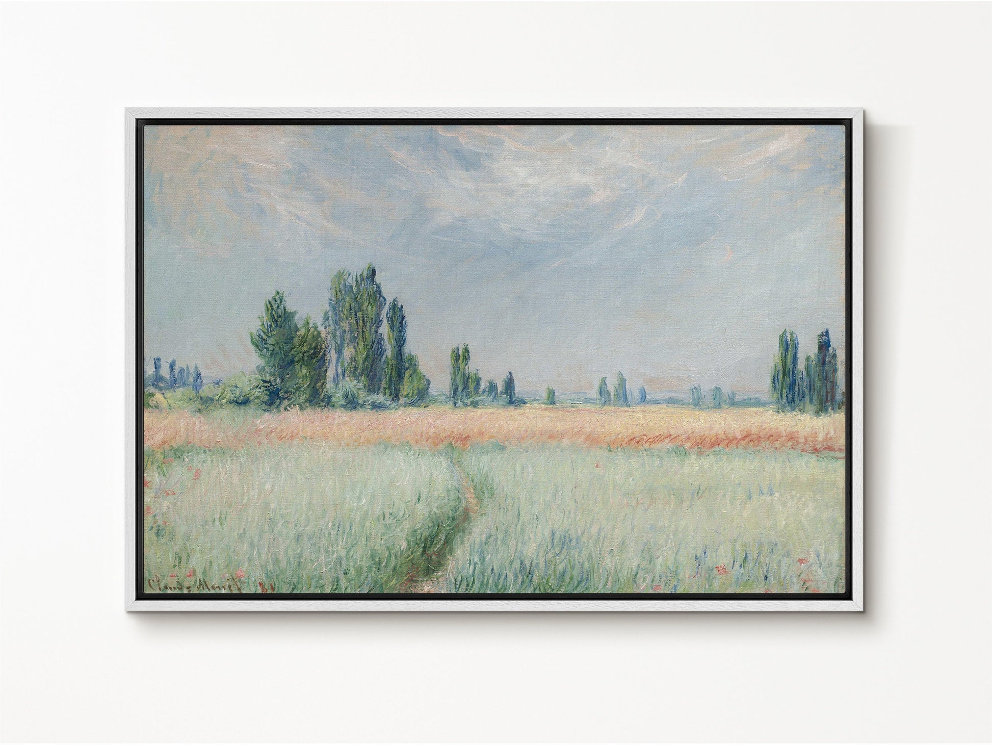 EasySuger Claude Monet Wall Art | The Cornfield | Framed Canvas Wall Art with hanging kit