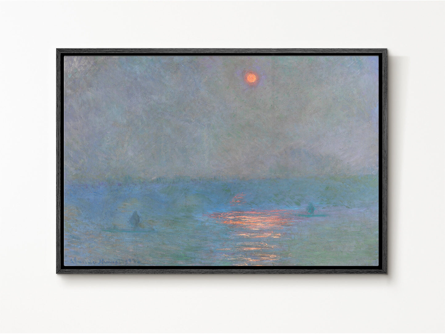 EasySuger Claude Monet Wall Art | Waterloo Bridge, Sunlight in the Fog (1903) | Framed Canvas Wall Art with hanging kit