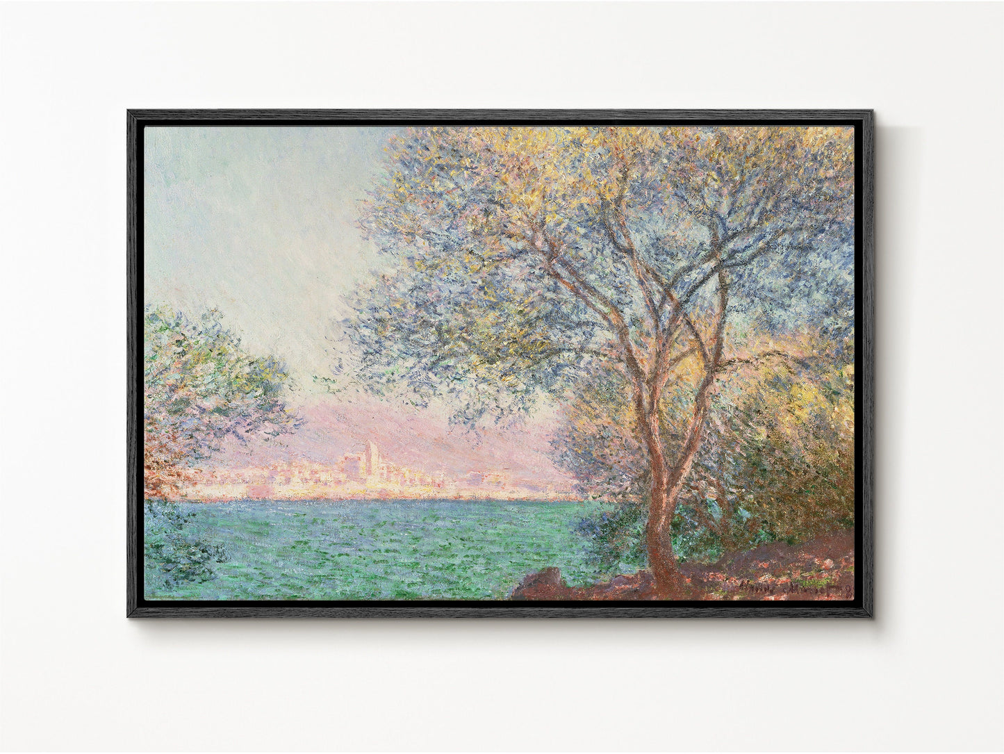 EasySuger Claude Monet Wall Art | Antibes in the Morning | Framed Canvas Wall Art with hanging kit