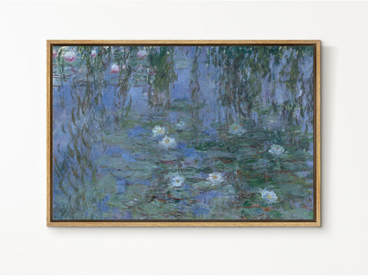 EasySuger Claude Monet Wall Art | Water Lilies | Framed Canvas Wall Art with hanging kit