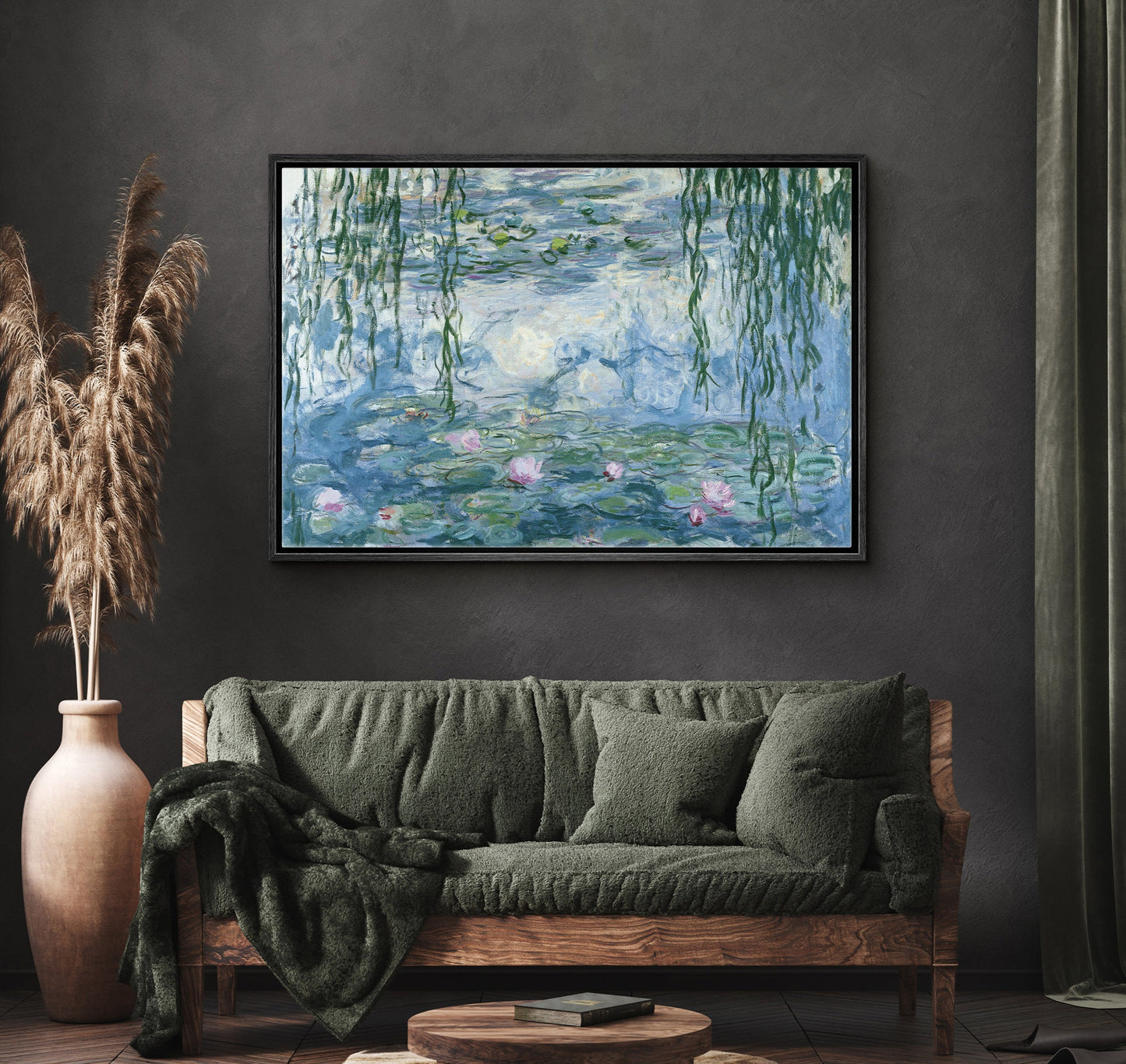 EasySuger Claude Monet Wall Art | Water Lilies | Framed Canvas Wall Art with hanging kit