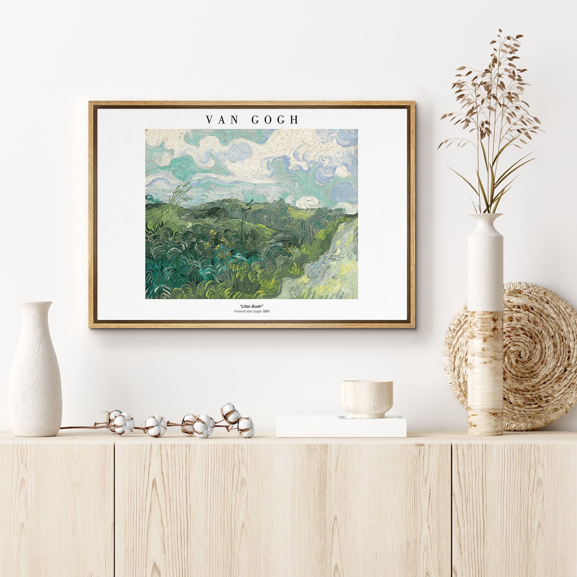 EasySuger Van Gogh Wall Art | Evening Landscape with Rising Moon | Framed Canvas Wall Art for living room and bedroom VG-11