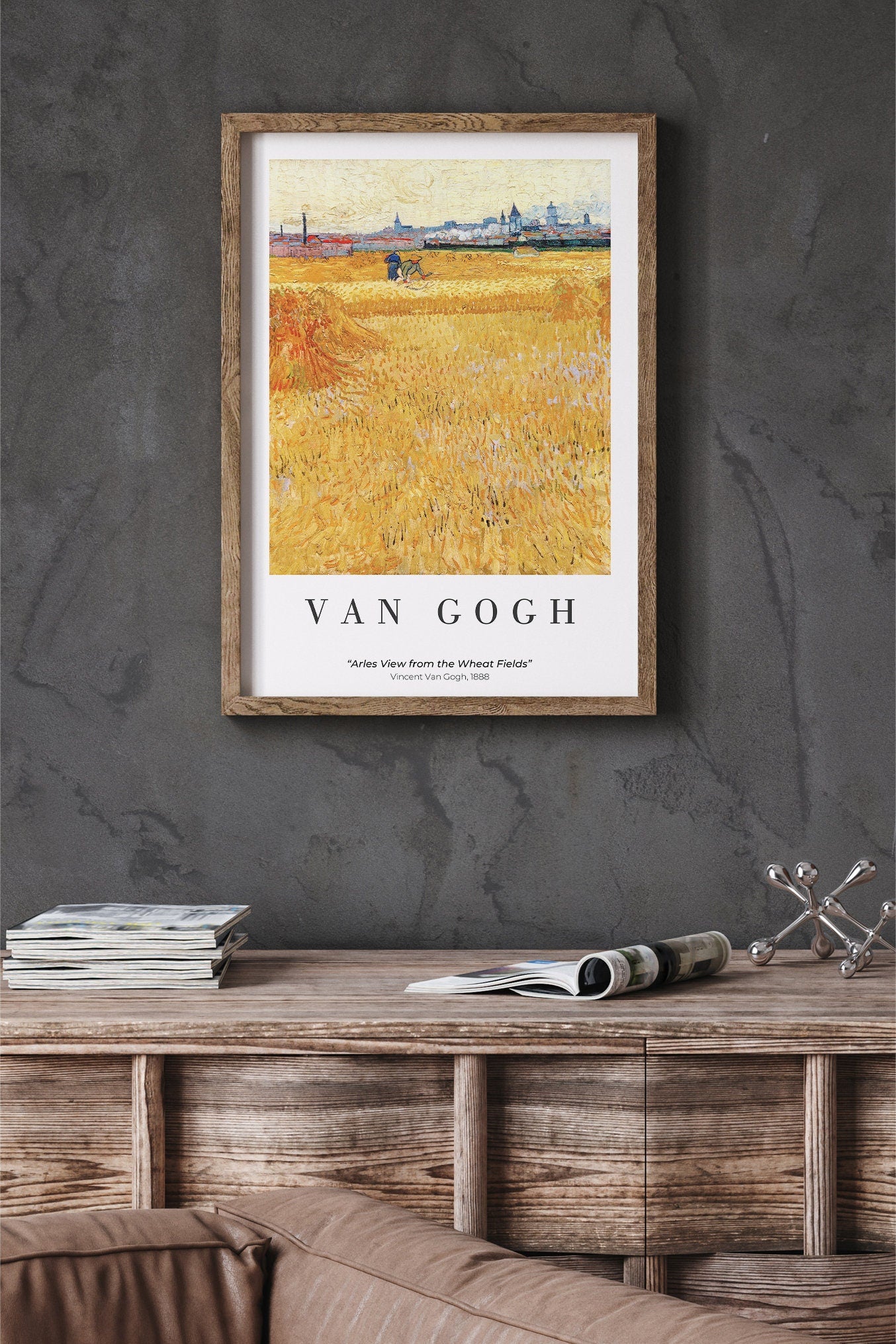 EasySuger Van Gogh Wall Art | Arles View from the Wheat Fields | Framed Canvas Wall Art for living room and bedroom