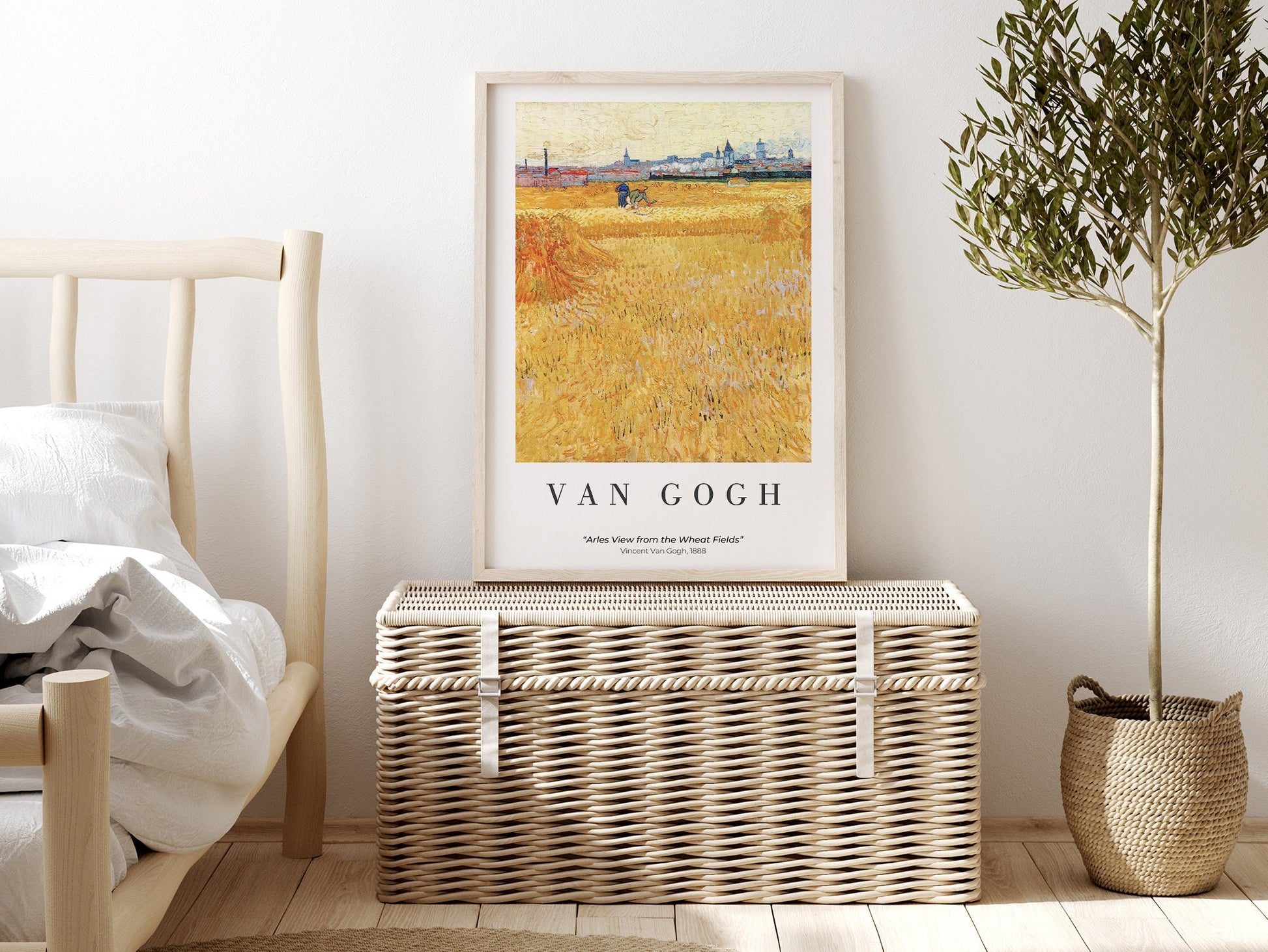 EasySuger Van Gogh Wall Art | Arles View from the Wheat Fields | Framed Canvas Wall Art for living room and bedroom