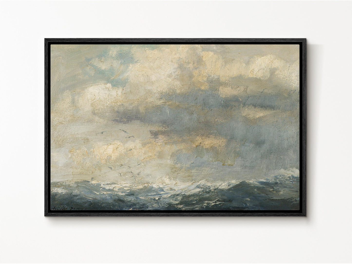 EasySuger Vintage Seascape Wall Art, Ocean Sky Gallery Framed Art, Vintage Wall Art for living room and bedroom (with hanging kit)