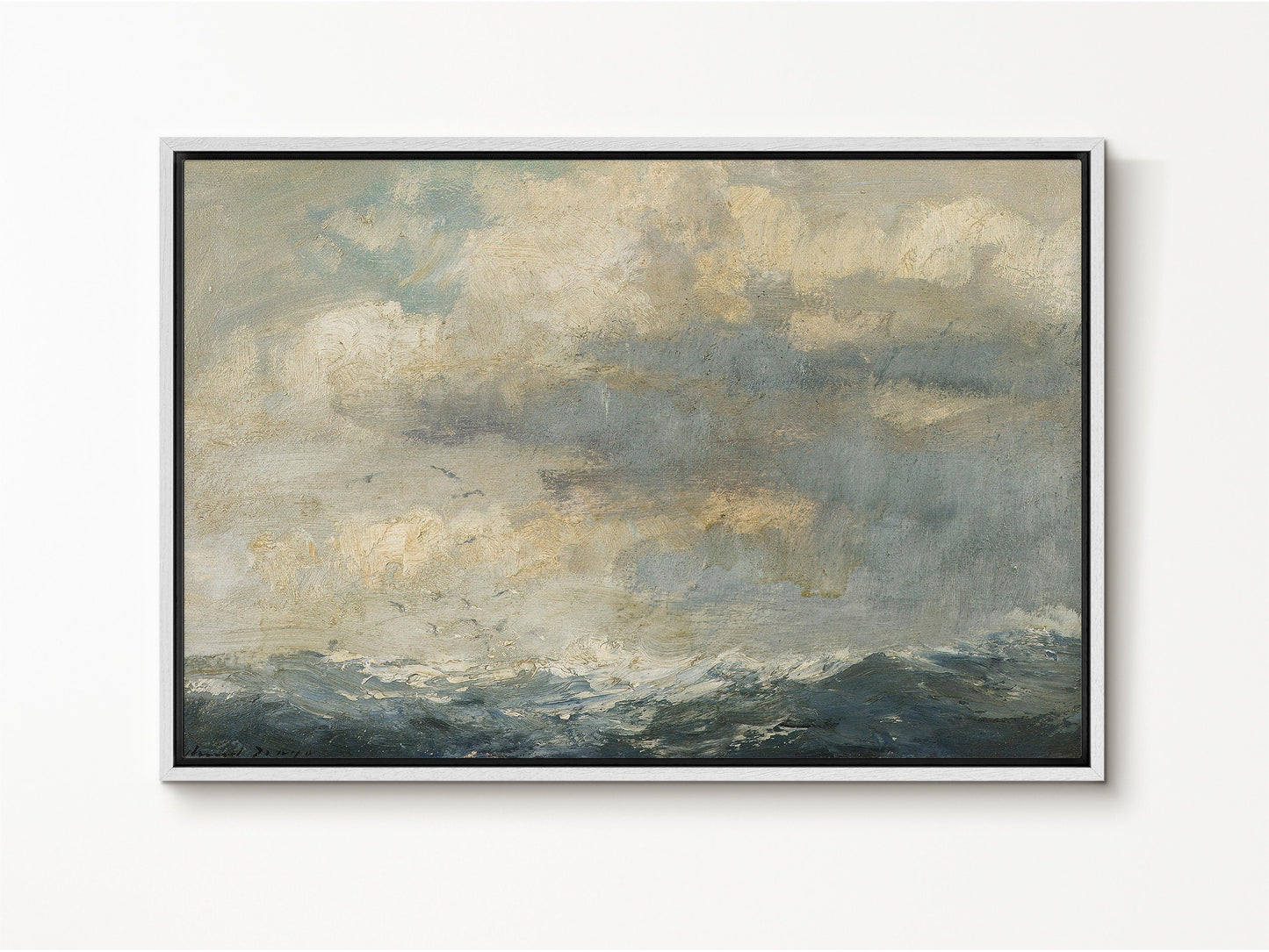 EasySuger Vintage Seascape Wall Art, Ocean Sky Gallery Framed Art, Vintage Wall Art for living room and bedroom (with hanging kit)