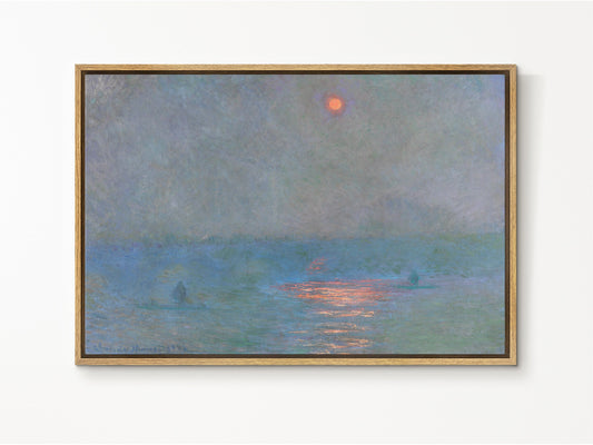 EasySuger Claude Monet Wall Art | Waterloo Bridge, Sunlight in the Fog (1903) | Framed Canvas Wall Art with hanging kit