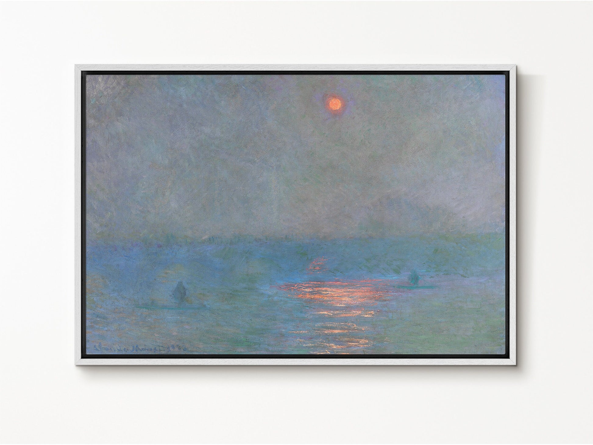 EasySuger Claude Monet Wall Art | Waterloo Bridge, Sunlight in the Fog (1903) | Framed Canvas Wall Art with hanging kit