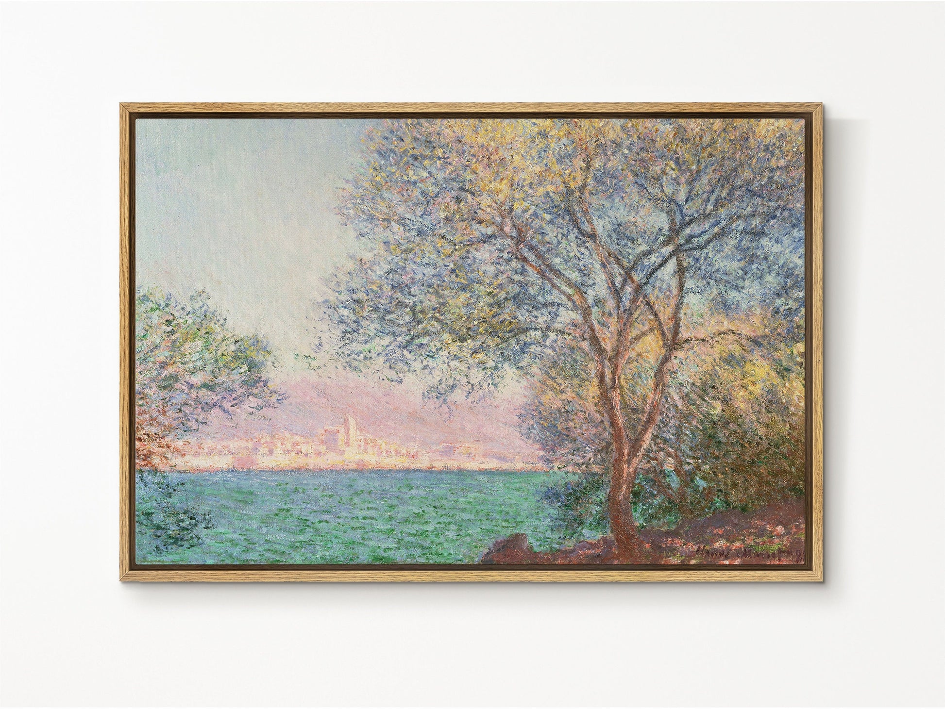 EasySuger Claude Monet Wall Art | Antibes in the Morning | Framed Canvas Wall Art with hanging kit