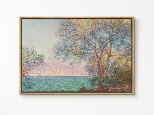 EasySuger Claude Monet Wall Art | Antibes in the Morning | Framed Canvas Wall Art with hanging kit