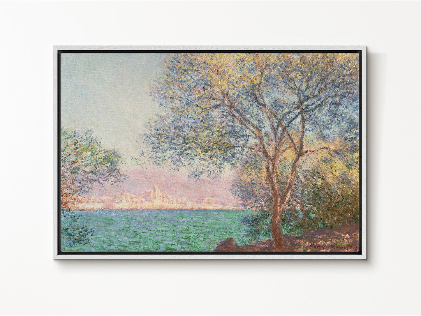 EasySuger Claude Monet Wall Art | Antibes in the Morning | Framed Canvas Wall Art with hanging kit