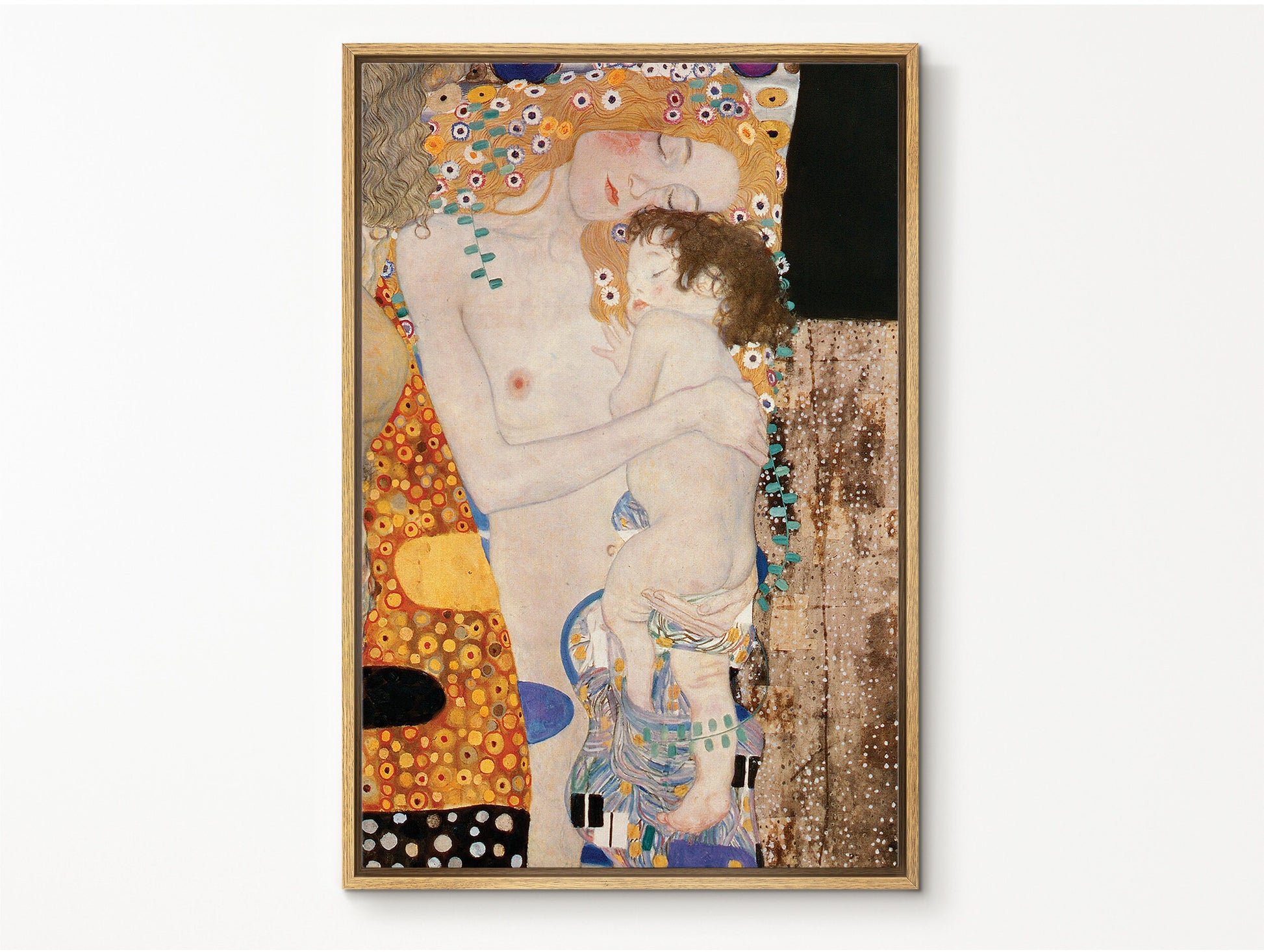 EasySuger Framed Wall Art, The Three Ages of Woman, 1905 by Gustav Klimt | Framed Canvas Wall art