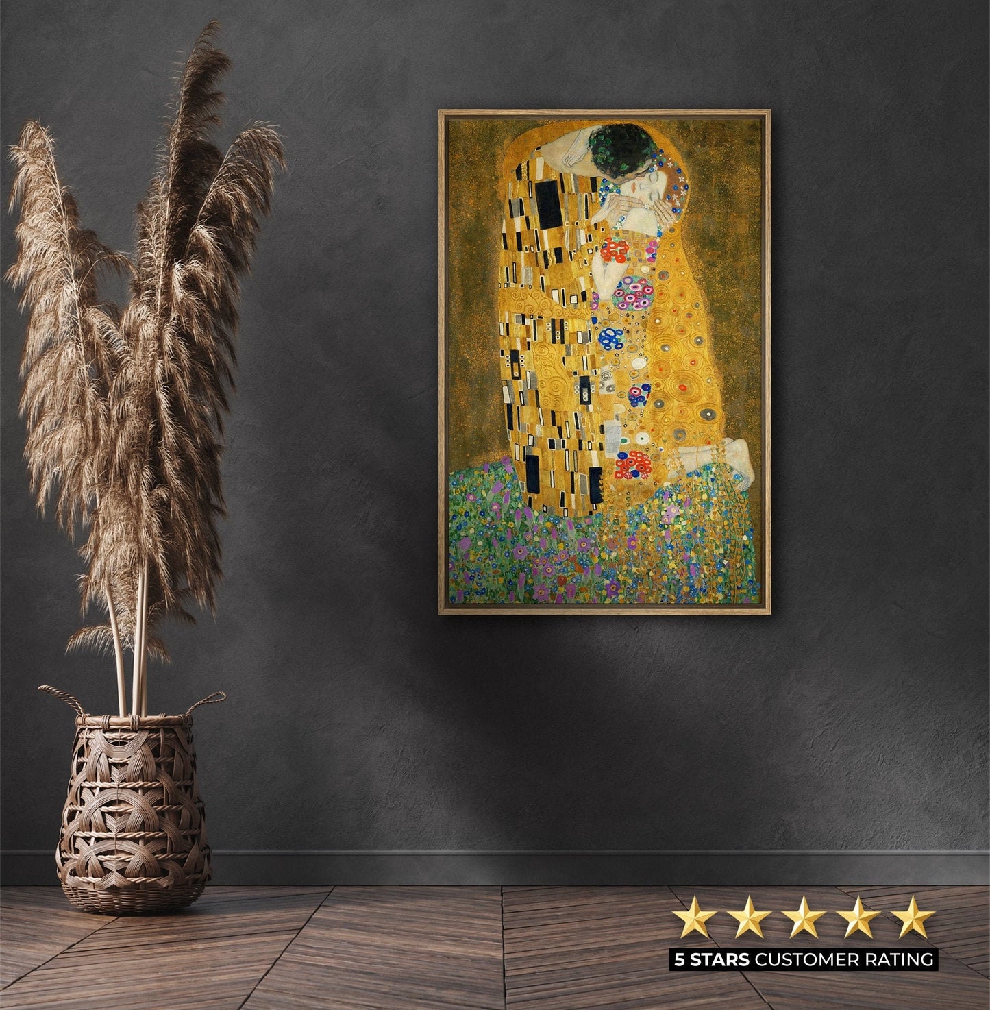 EasySuger The Kiss by Gustav Klimt | Framed Canvas Wall art