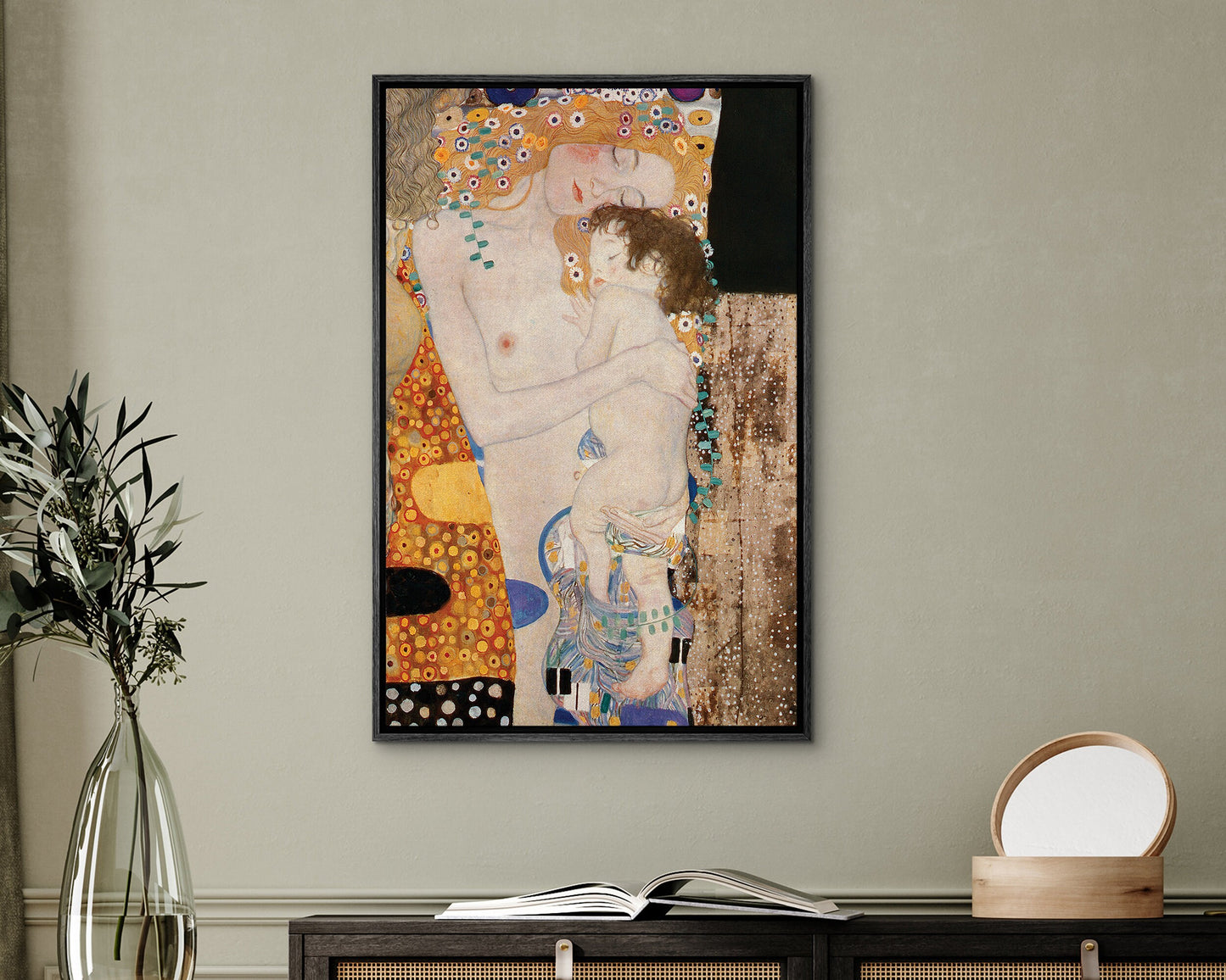 EasySuger Framed Wall Art, The Three Ages of Woman, 1905 by Gustav Klimt | Framed Canvas Wall art