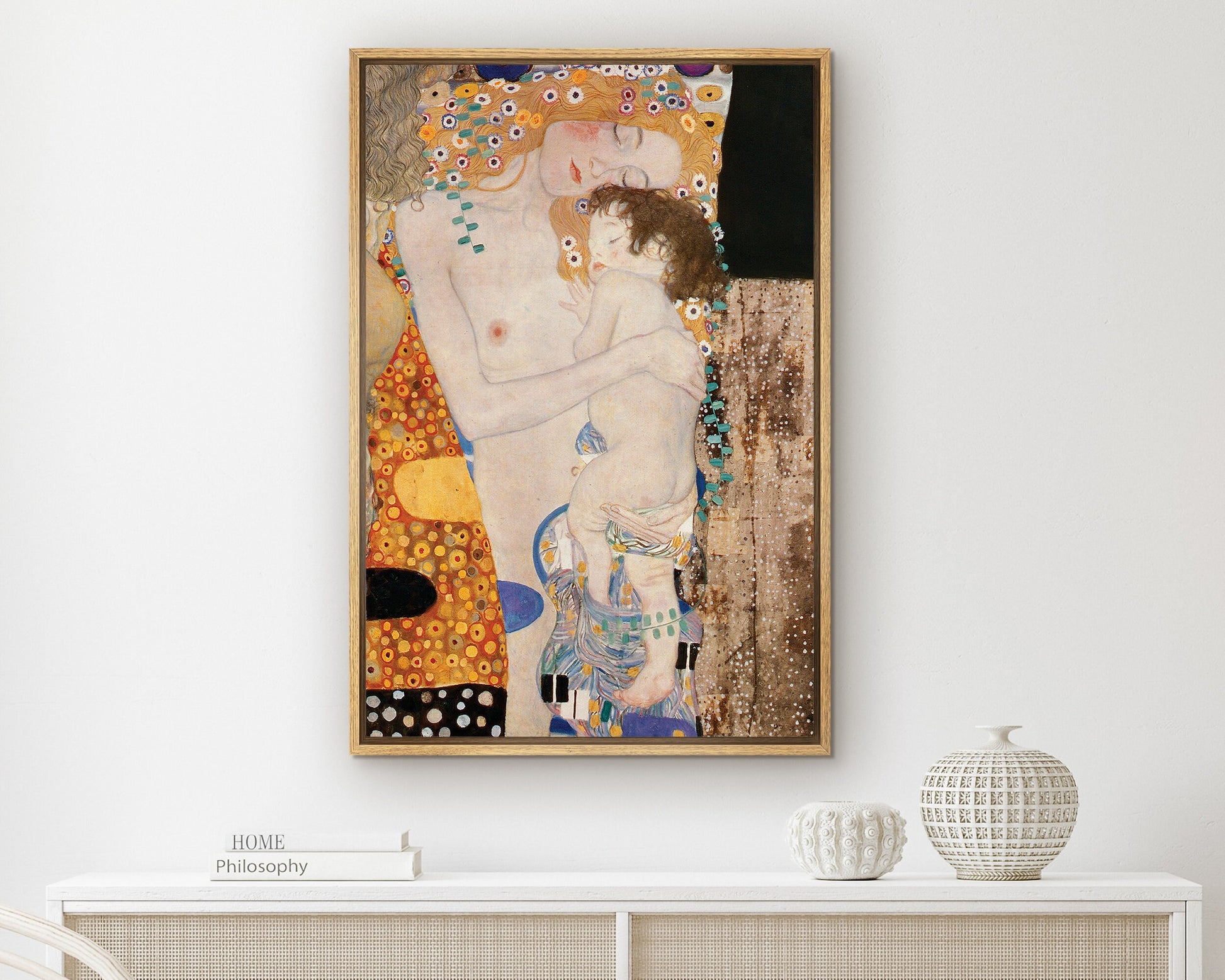 EasySuger Framed Wall Art, The Three Ages of Woman, 1905 by Gustav Klimt | Framed Canvas Wall art