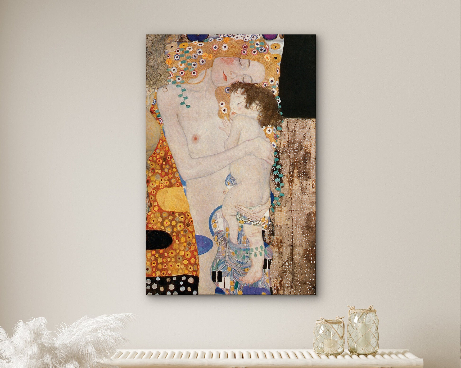 EasySuger Framed Wall Art, The Three Ages of Woman, 1905 by Gustav Klimt | Framed Canvas Wall art