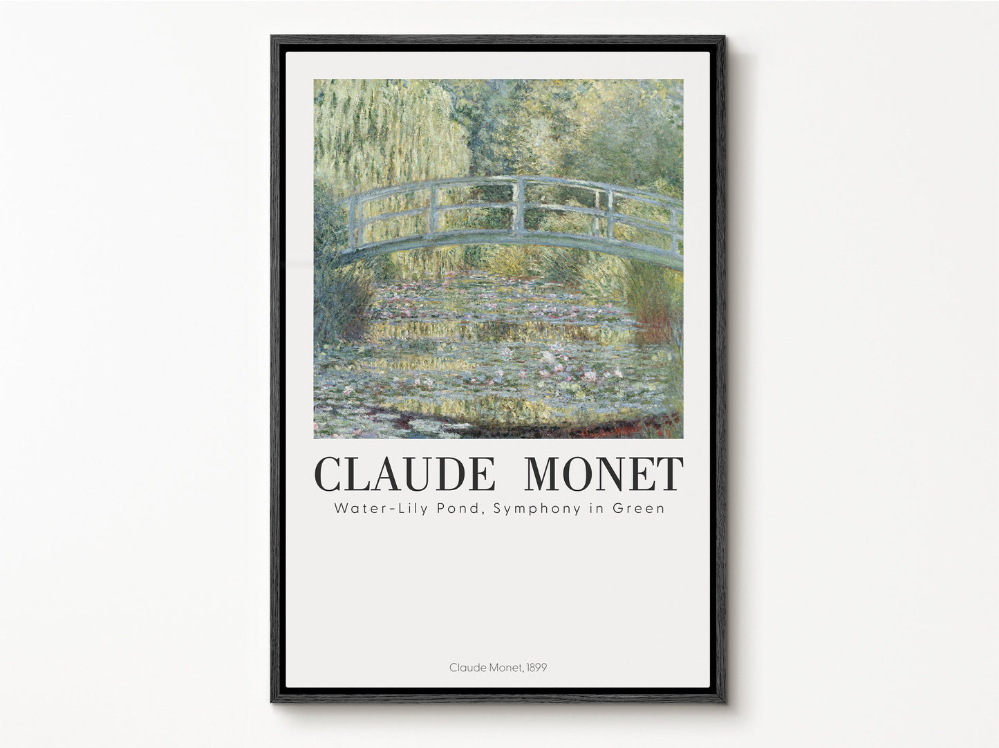 EasySuger Claude Monet Wall Art | Water-Lily Pond, Symphony in Green, 1899 | Framed Canvas Wall Art with hanging kit