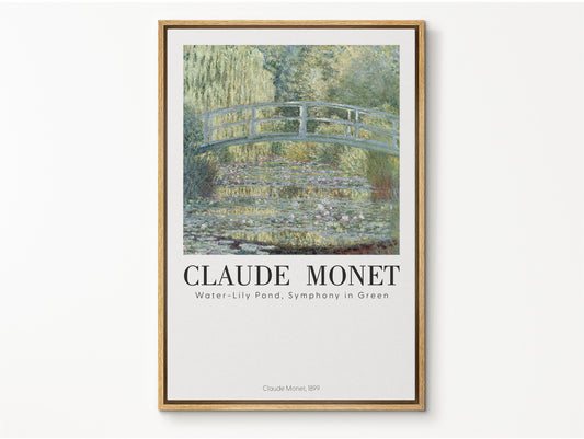 EasySuger Claude Monet Wall Art | Water-Lily Pond, Symphony in Green, 1899 | Framed Canvas Wall Art with hanging kit