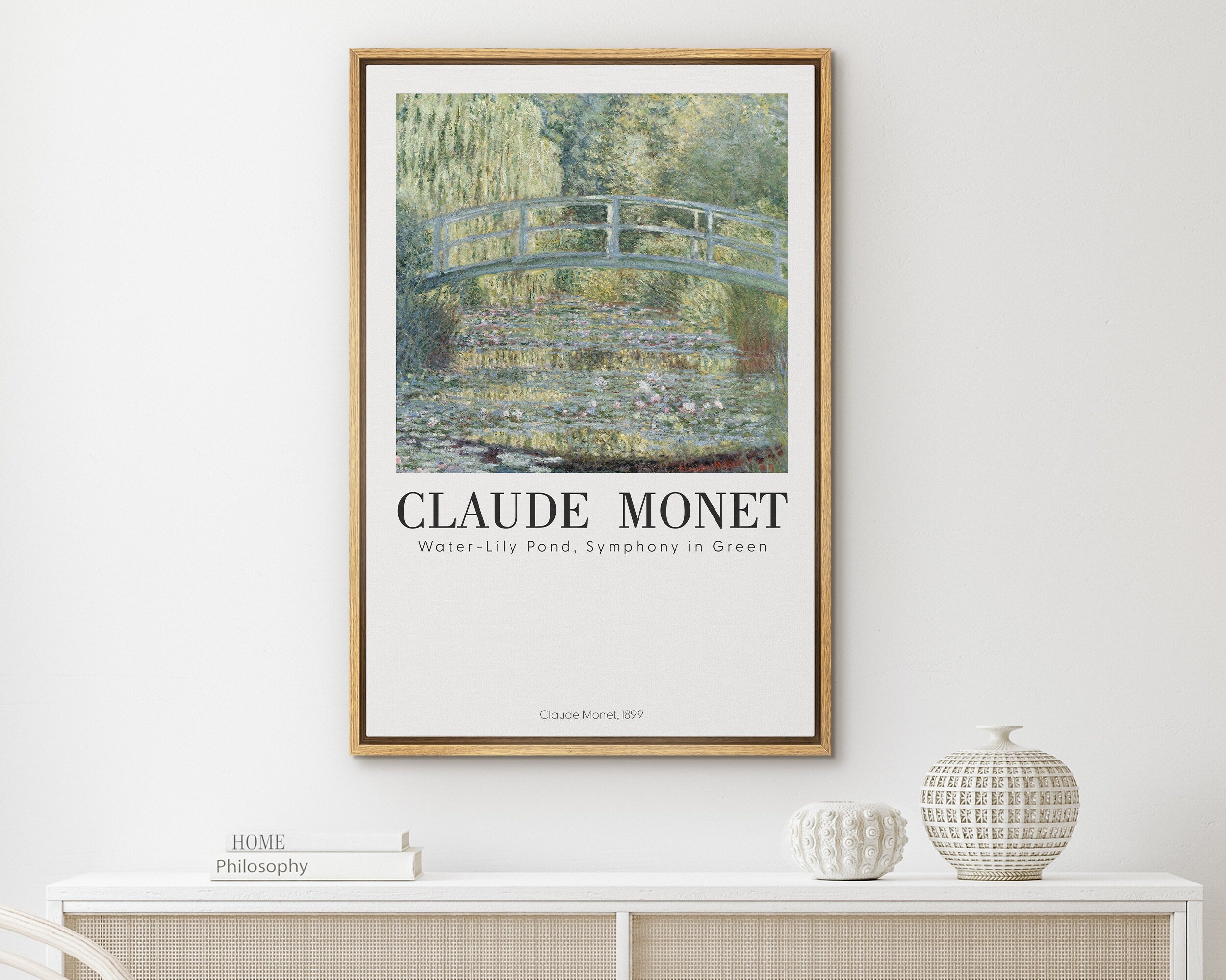 EasySuger Claude Monet Wall Art | Water Lilies | Framed retailer Canvas Wall Art with hanging kit