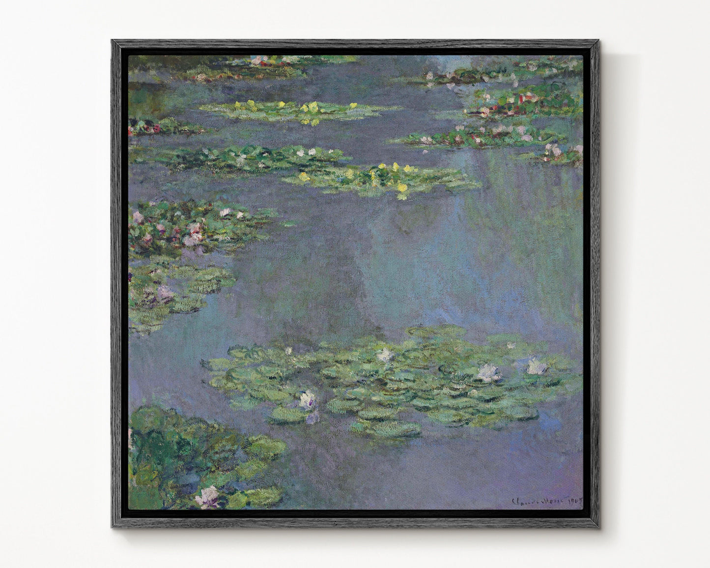 SouthandArt Claude Monet Wall Art | Water Lilies, 1905 | Framed Canvas Wall Art with hanging kit