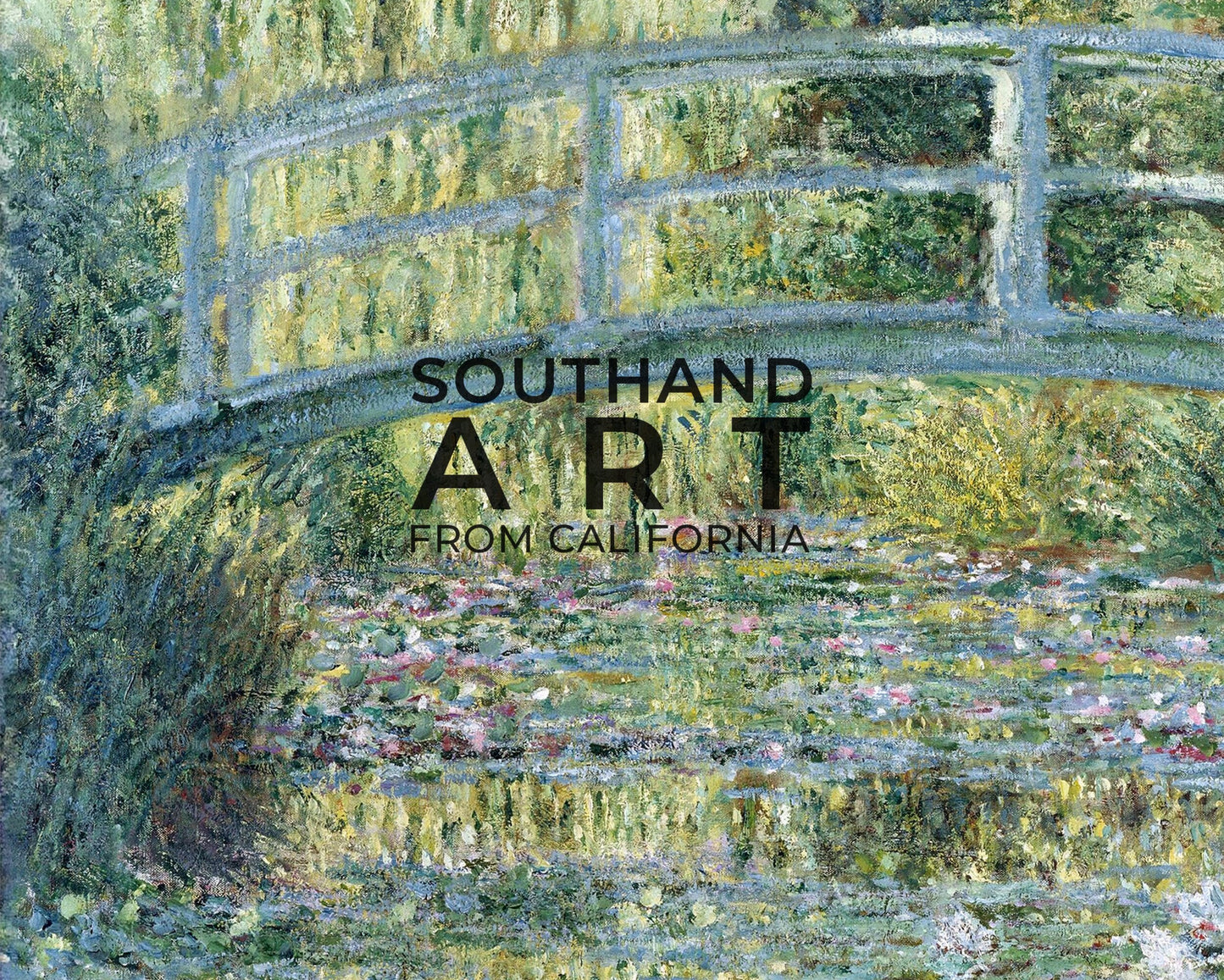 SouthandArt Claude Monet Wall Art | Water Lilies, 1906 | Framed Canvas Wall Art with hanging kit