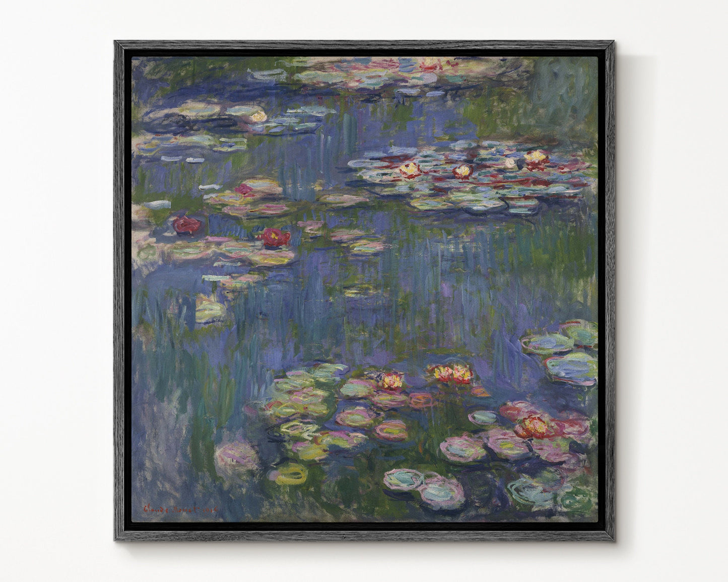 SouthandArt Claude Monet Wall Art | Water_Lilies, 1905 | Framed Canvas Wall Art with hanging kit