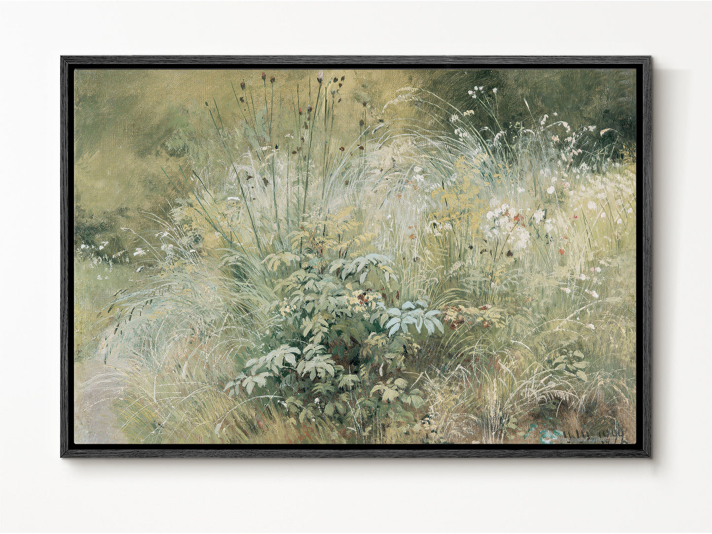 EasySuger Oil Painting Wild flower Wall Art, Nature Floral Framed Large Gallery Art, Minimalist Art Ready to Hang (with hanging kit)