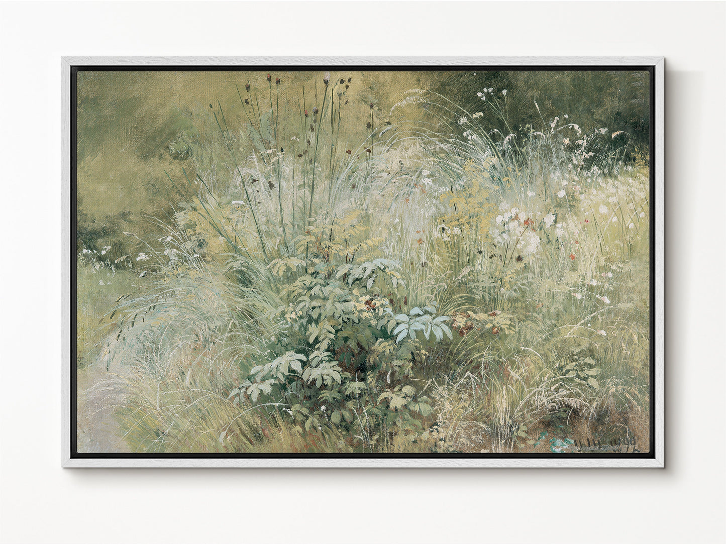 EasySuger Oil Painting Wild flower Wall Art, Nature Floral Framed Large Gallery Art, Minimalist Art Ready to Hang (with hanging kit)