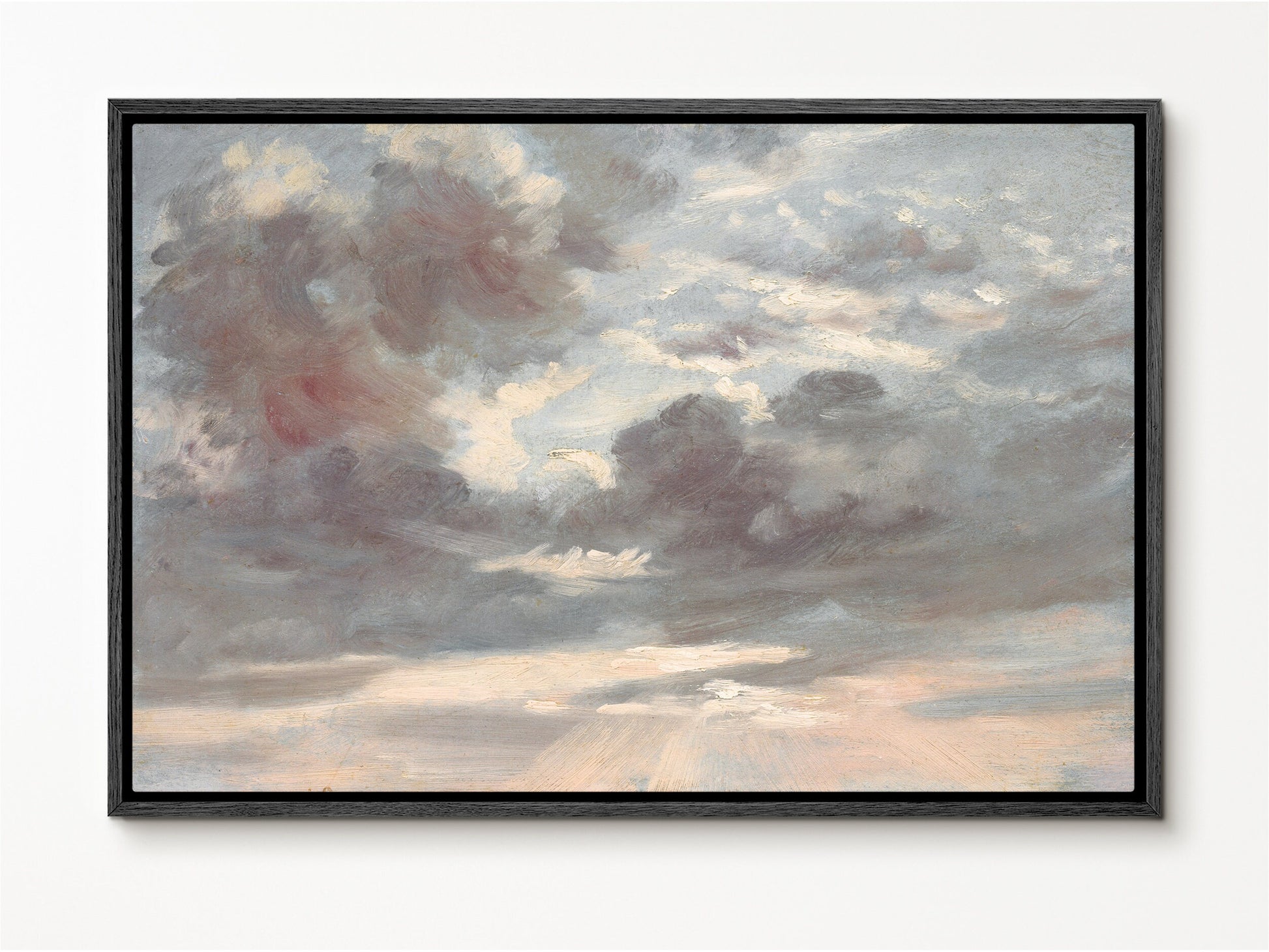 EasySuger Cloud Wall art print, Nature Sky Framed Large Gallery Art, Minimalist Art Ready to Hang (with hanging kit)