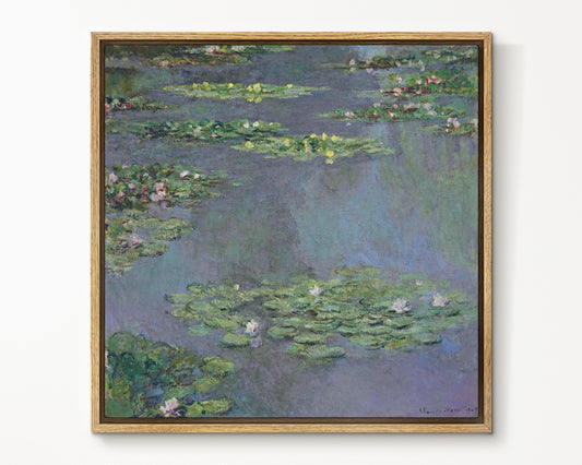 SouthandArt Claude Monet Wall Art | Water Lilies, 1905 | Framed Canvas Wall Art with hanging kit