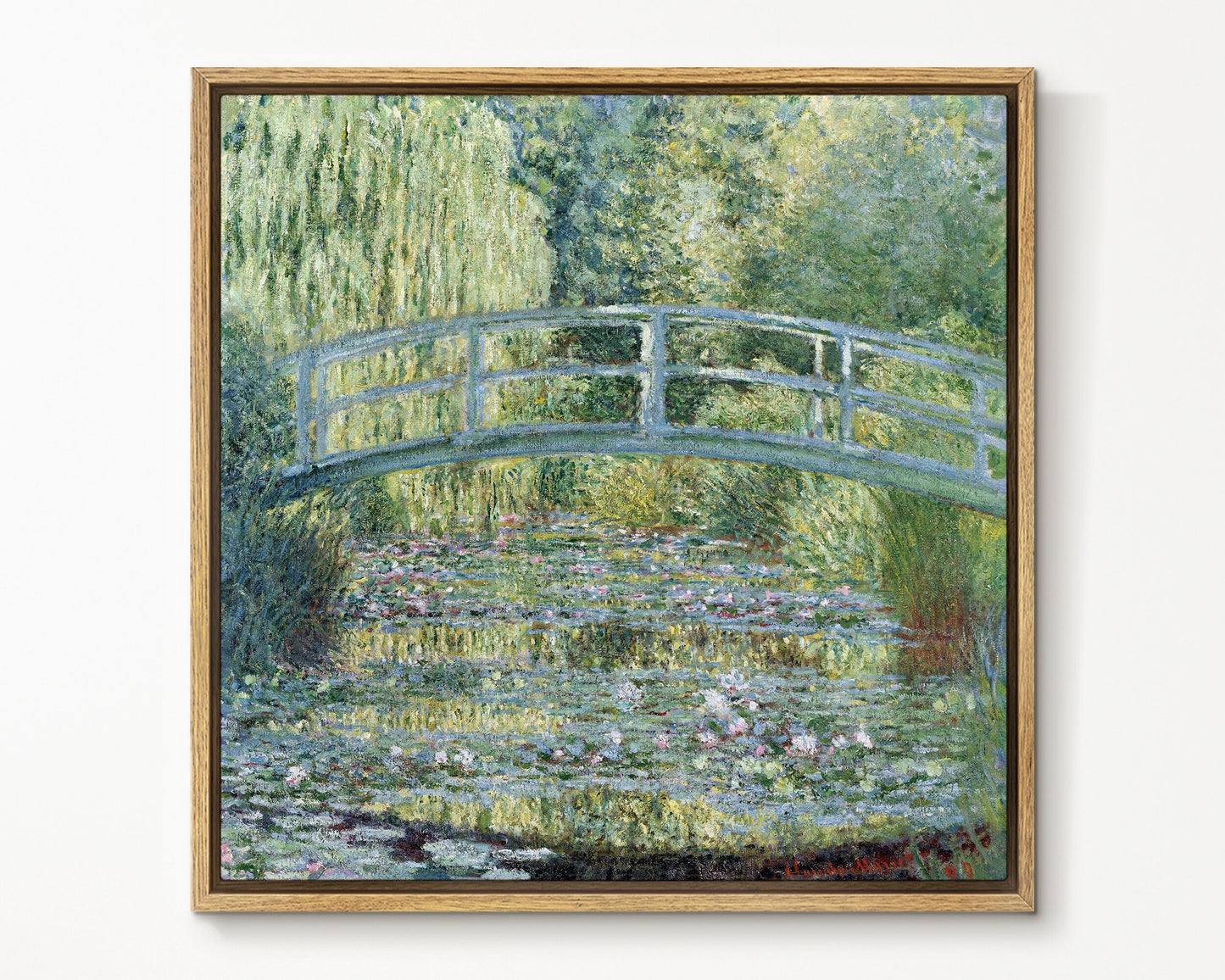 SouthandArt Claude Monet Wall Art | Water Lilies, 1906 | Framed Canvas Wall Art with hanging kit