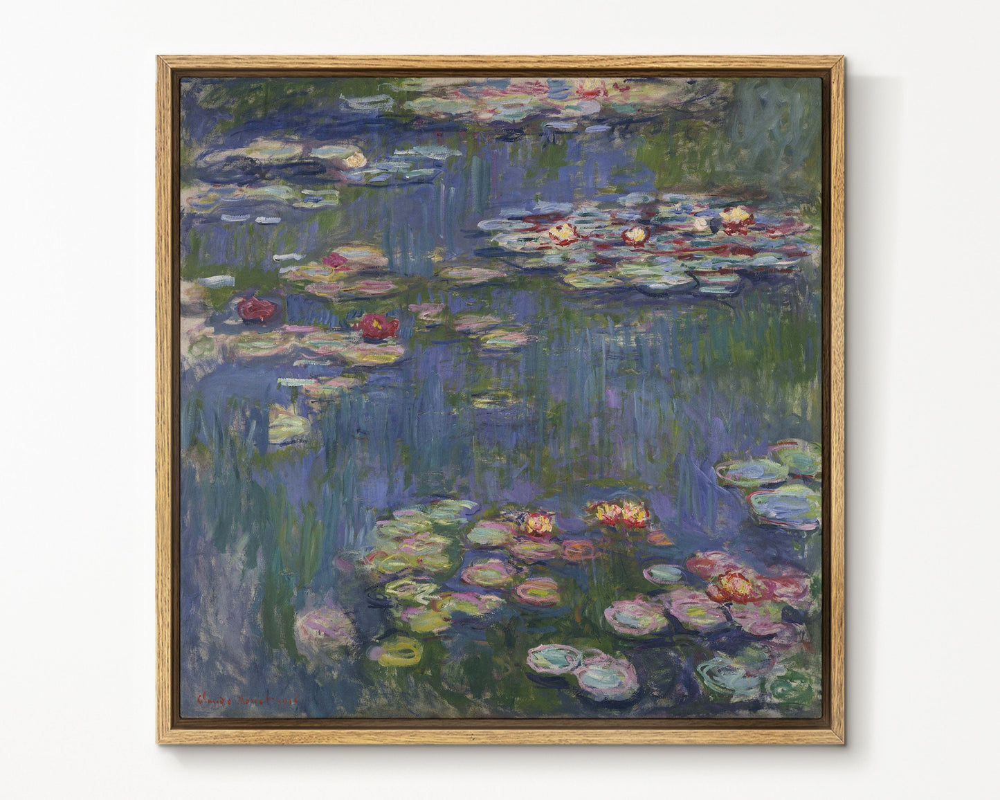 SouthandArt Claude Monet Wall Art | Water_Lilies, 1905 | Framed Canvas Wall Art with hanging kit