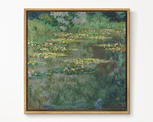 SouthandArt Claude Monet Wall Art | Water Lilies, 1904 | Framed Canvas Wall Art with hanging kit