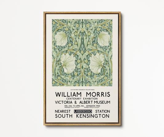 SouthandArt Modern Wall art, William Morris Framed Canvas Art print with hanging kit
