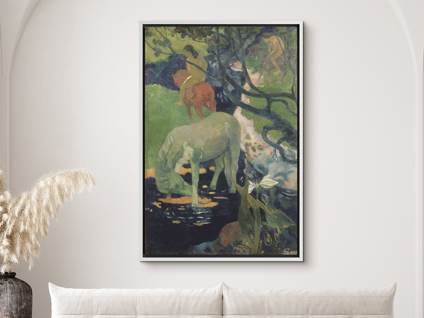 EasySuger Paul Gauguin Wall Art | The White Horse, 1898 | Framed Canvas Wall Art for living room and bedroom