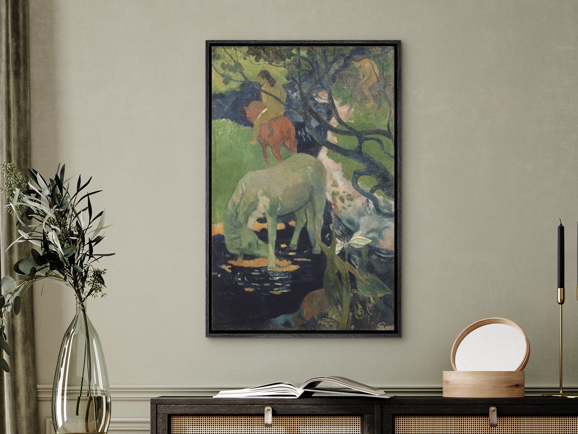 EasySuger Paul Gauguin Wall Art | The White Horse, 1898 | Framed Canvas Wall Art for living room and bedroom