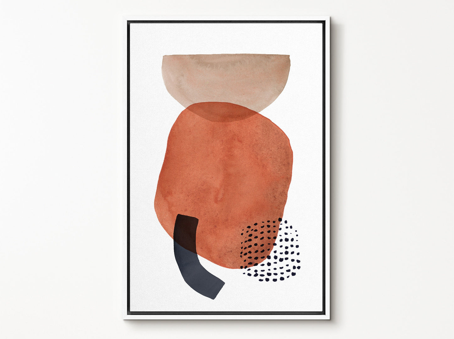 Watercolor Painting Wall Art, Large Gallery Abstract Shapes Wall Art Framed, Mid Century Wall art, Watercolor Art Prints with hanging kit