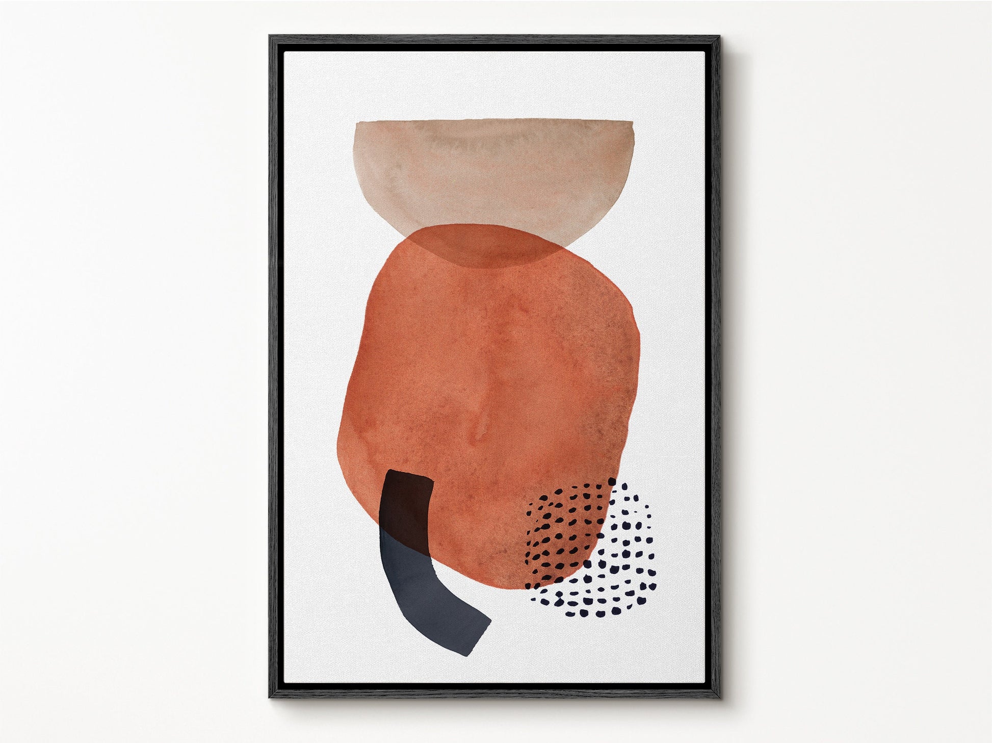 Watercolor Painting Wall Art, Large Gallery Abstract Shapes Wall Art Framed, Mid Century Wall art, Watercolor Art Prints with hanging kit