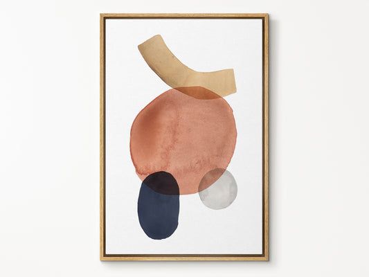 Watercolor Painting Wall Art, Large Gallery Abstract Shapes Wall Art Framed, Mid Century Wall art, Watercolor Art Prints with hanging kit