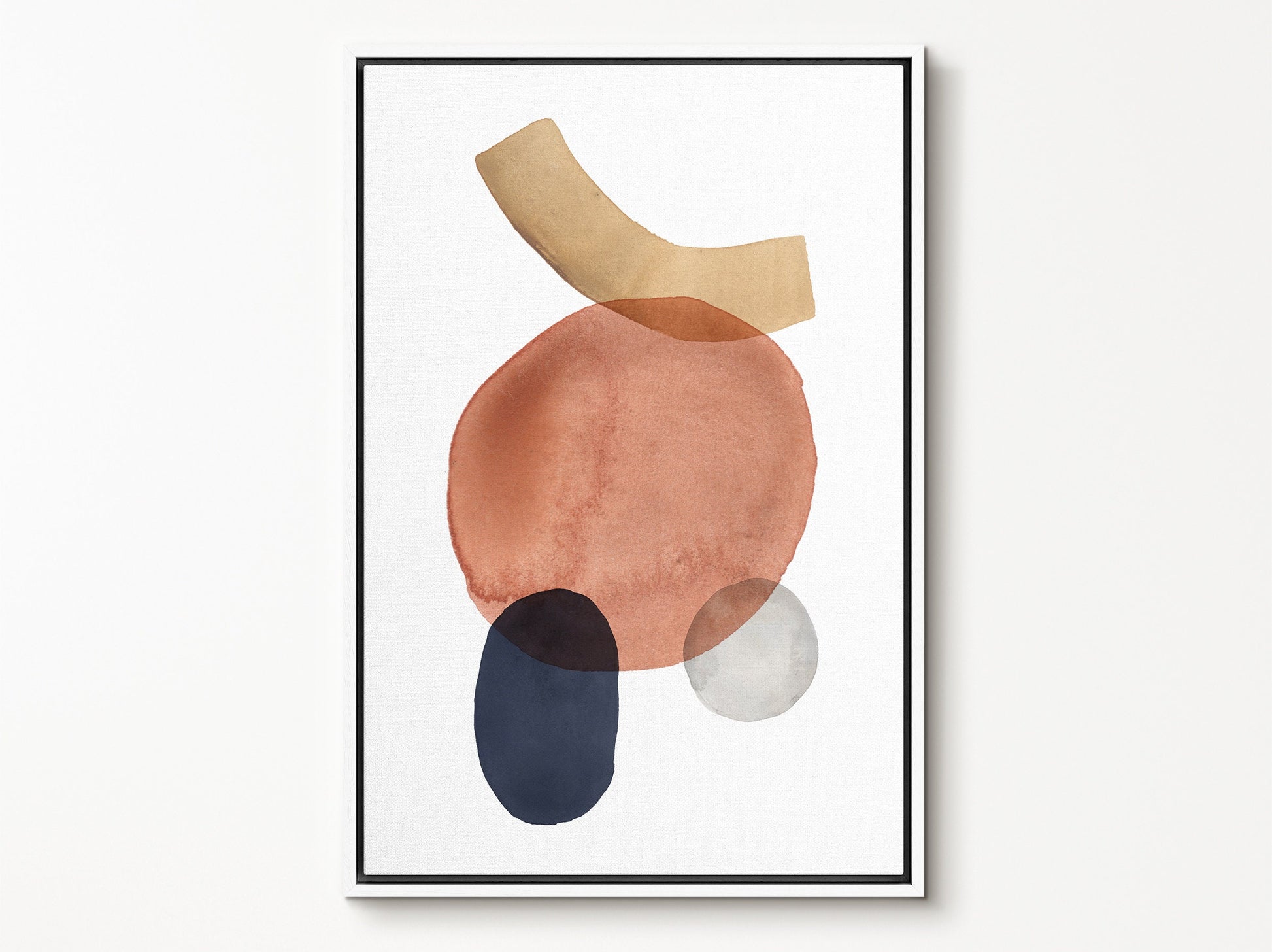 Watercolor Painting Wall Art, Large Gallery Abstract Shapes Wall Art Framed, Mid Century Wall art, Watercolor Art Prints with hanging kit