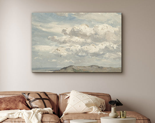 SouthandArt Cloud Landscape Framed Print, Sky Cloud Framed Large Gallery Art, Minimalist Art Ready to Hang (with hanging kit)