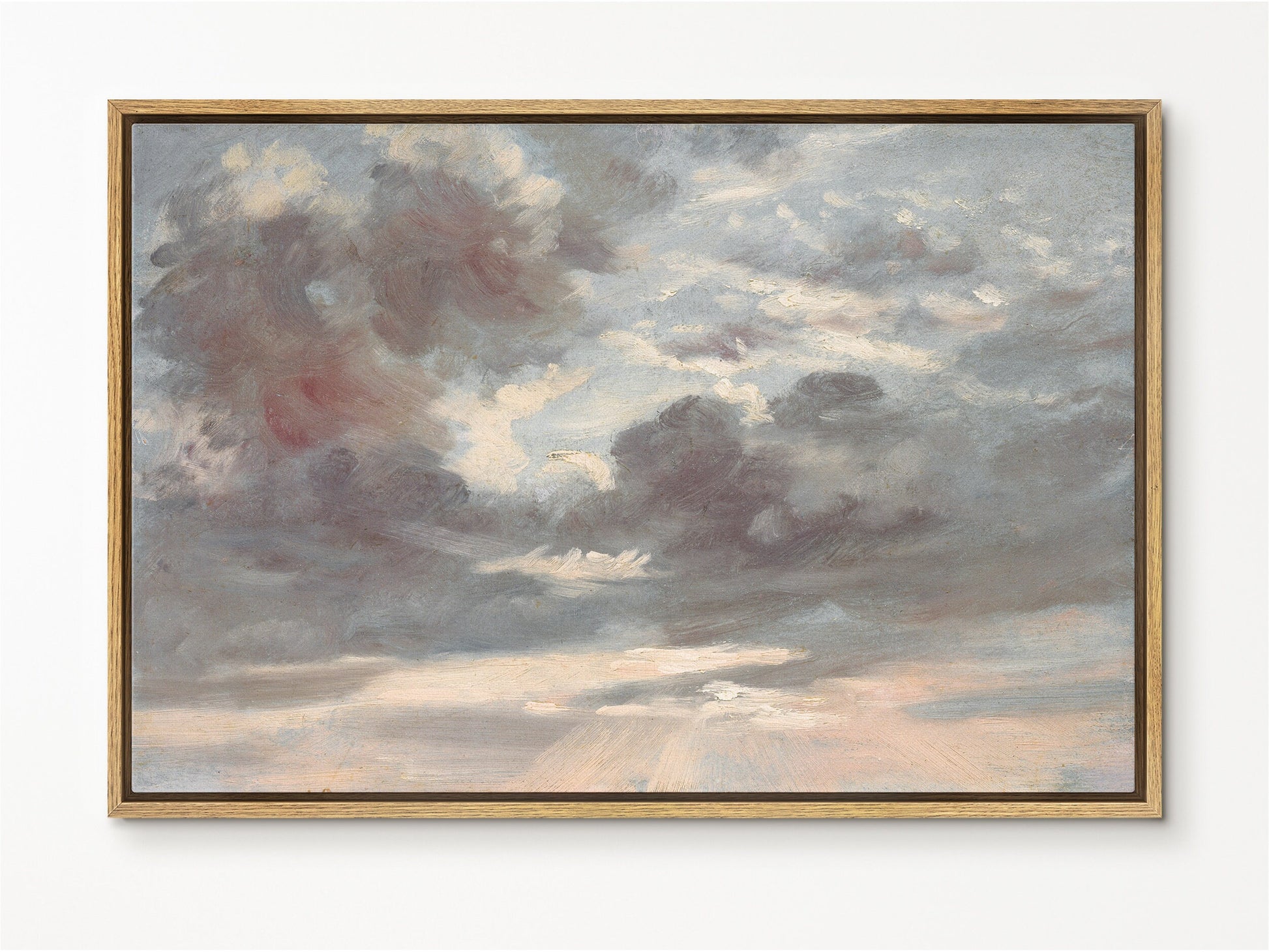 EasySuger Cloud Wall art print, Nature Sky Framed Large Gallery Art, Minimalist Art Ready to Hang (with hanging kit)