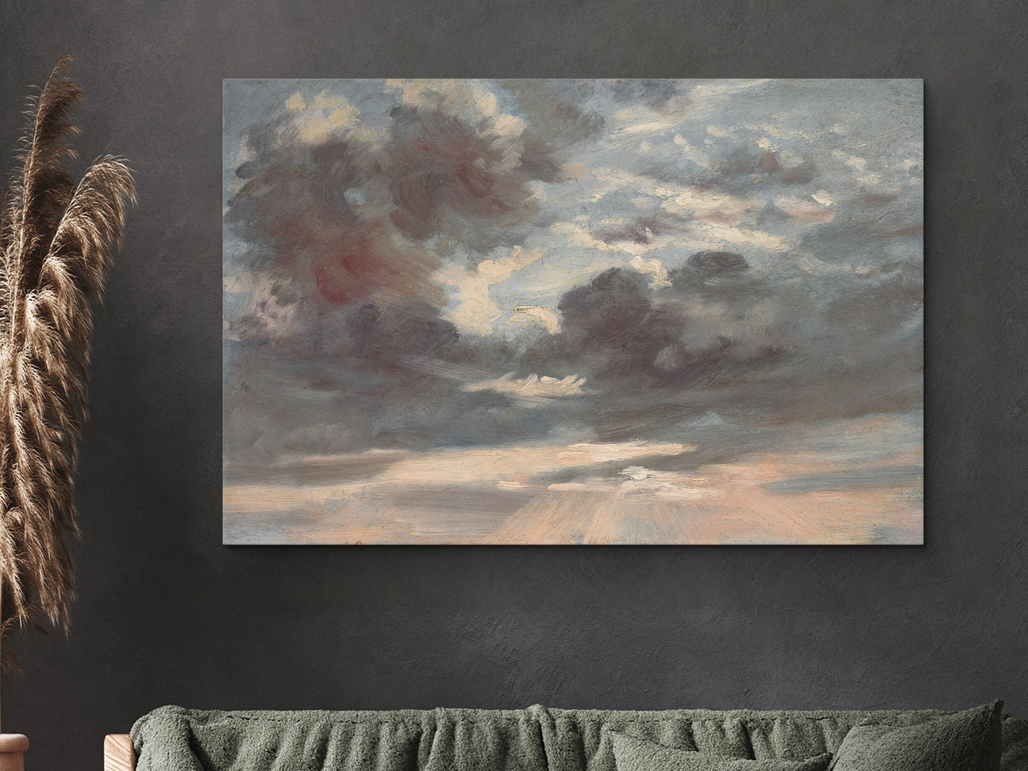 EasySuger Cloud Wall art print, Nature Sky Framed Large Gallery Art, Minimalist Art Ready to Hang (with hanging kit)