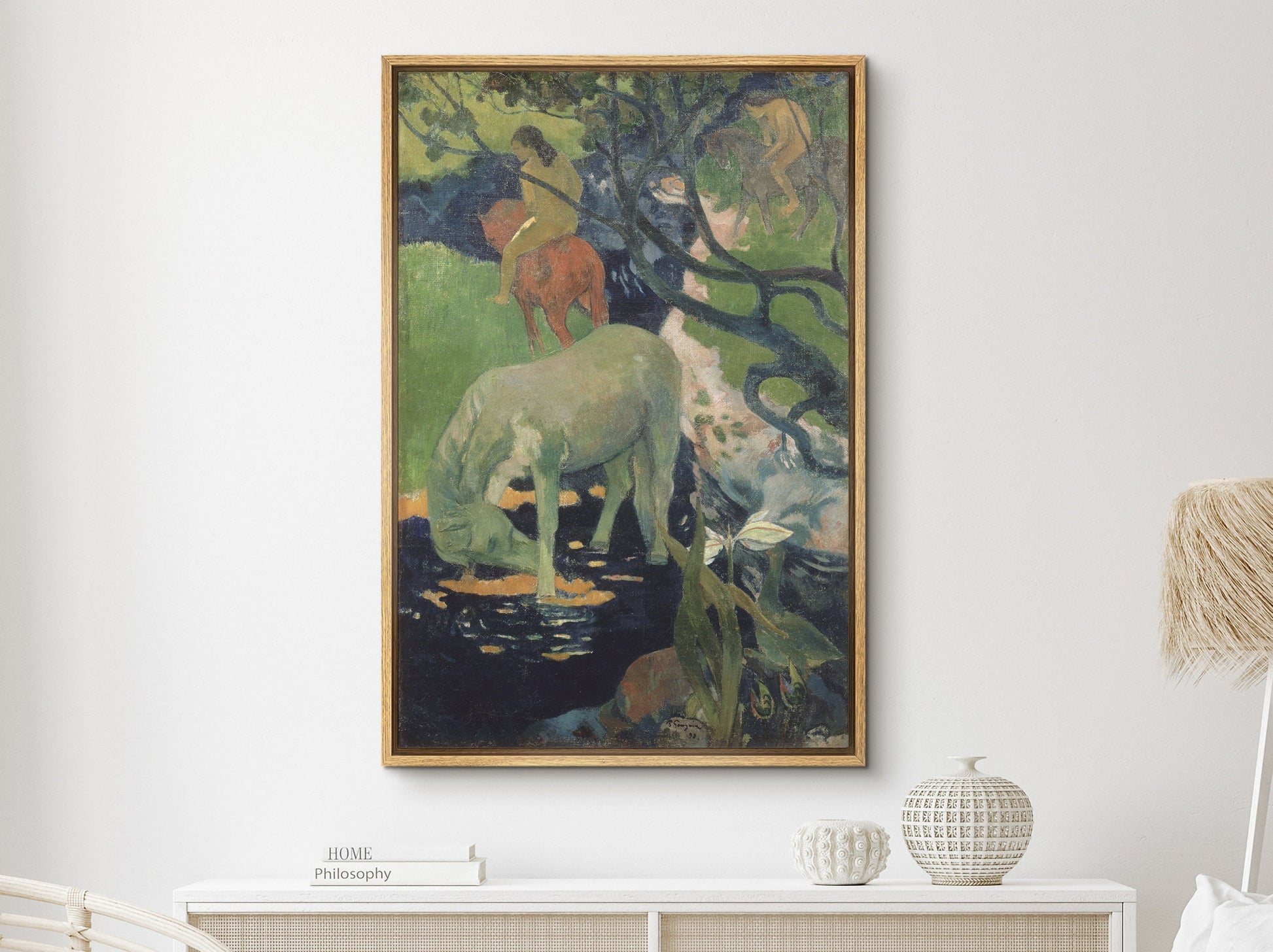 EasySuger Paul Gauguin Wall Art | The White Horse, 1898 | Framed Canvas Wall Art for living room and bedroom