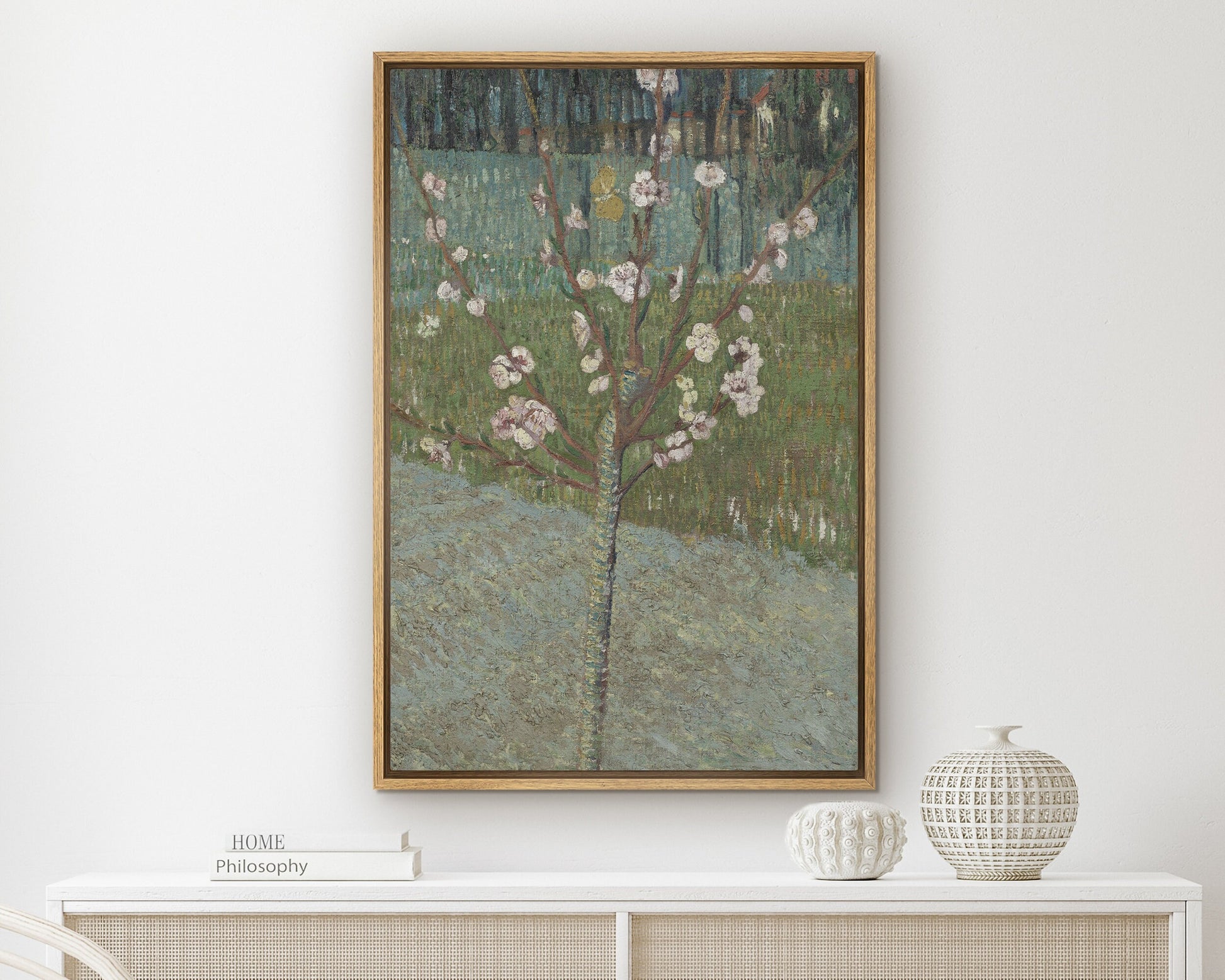 EasySuger Van Gogh Framed Canvas Print | Almond Tree In Blossom